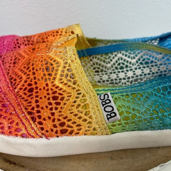 Bob’s Skechers Pink and Orange Slip-On Flats Vibrant Loafers Size 8M EUC - Picture 2 of 7
